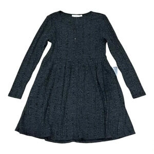Lush Black Heather Knit Tier Mini Dress XS